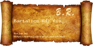 Bartalics Ráfis névjegykártya
